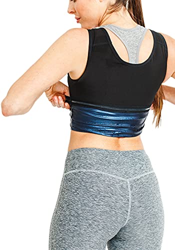 Sweat Shaper Women's Premium Workout Tank Top Slimming Polymer Sauna Vest (XX-Large-3X-Large, Black) - Thumbnail 6