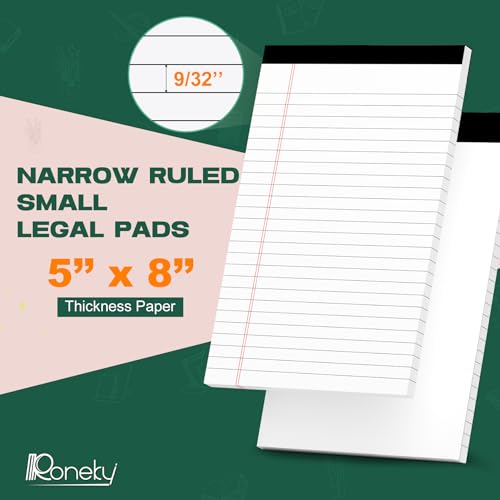 Image of 12 Pack Note Pads 5x8, Small Legal Pads 5x8 White Writing Paper for Work