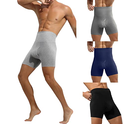 Calzoncillos tipo bóxer de compresión para hombre, con control de abdomen, moldeadores de cuerpo, ropa interior sin costuras, faja adelgazante, bragas moldeadoras para fitness, pantalones cortos de