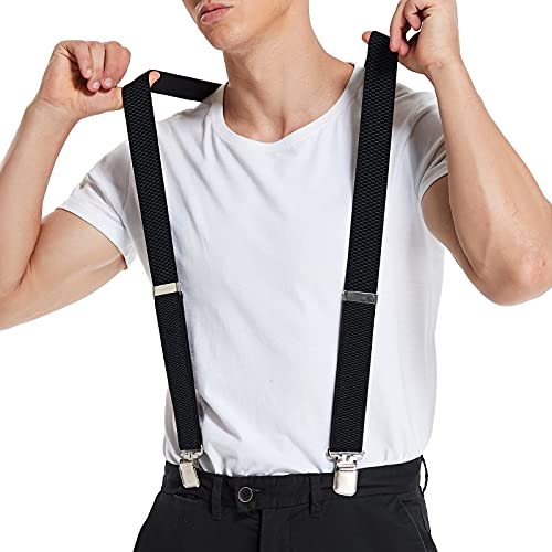 Suspenders For Men Straight Metal Clips 1.6 Wide X Y Back Adjustable Straps (black) Suspenders For Men Straight Metal Clips 1.6" Wide X Y Back Adjustable Straps (black)