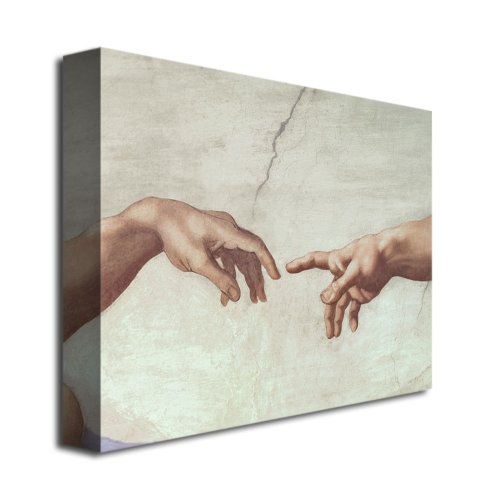 Hands Of God By Michelangelo, 24X32-Inch Canvas Wall Art #TOP1
