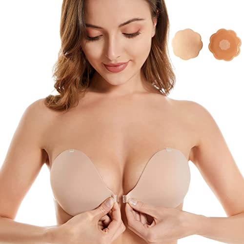 WuNian Klebe BH Push Up Trägerloser BH - Trägerlosen Rückenfreier Kleid...