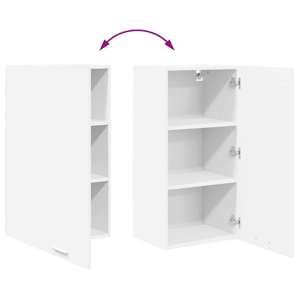 vidaXL Armadio pensile Bianco 40 x 31 x 80 cm Legno multistrato, Armadio da cucina moderno, design rettangolare, ampio spazio, materiali resistenti, stile contemporaneo, per l'organizzazione in
