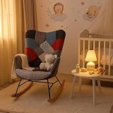 MEUBLE Cosy Still-Schaukelstuhl für Baby, Bequemer Nursing-Sessel mit Gepolstertem Sitz, Massivholz, Sicher & Ergonomisch, Ideal fürs Kinderzimmer