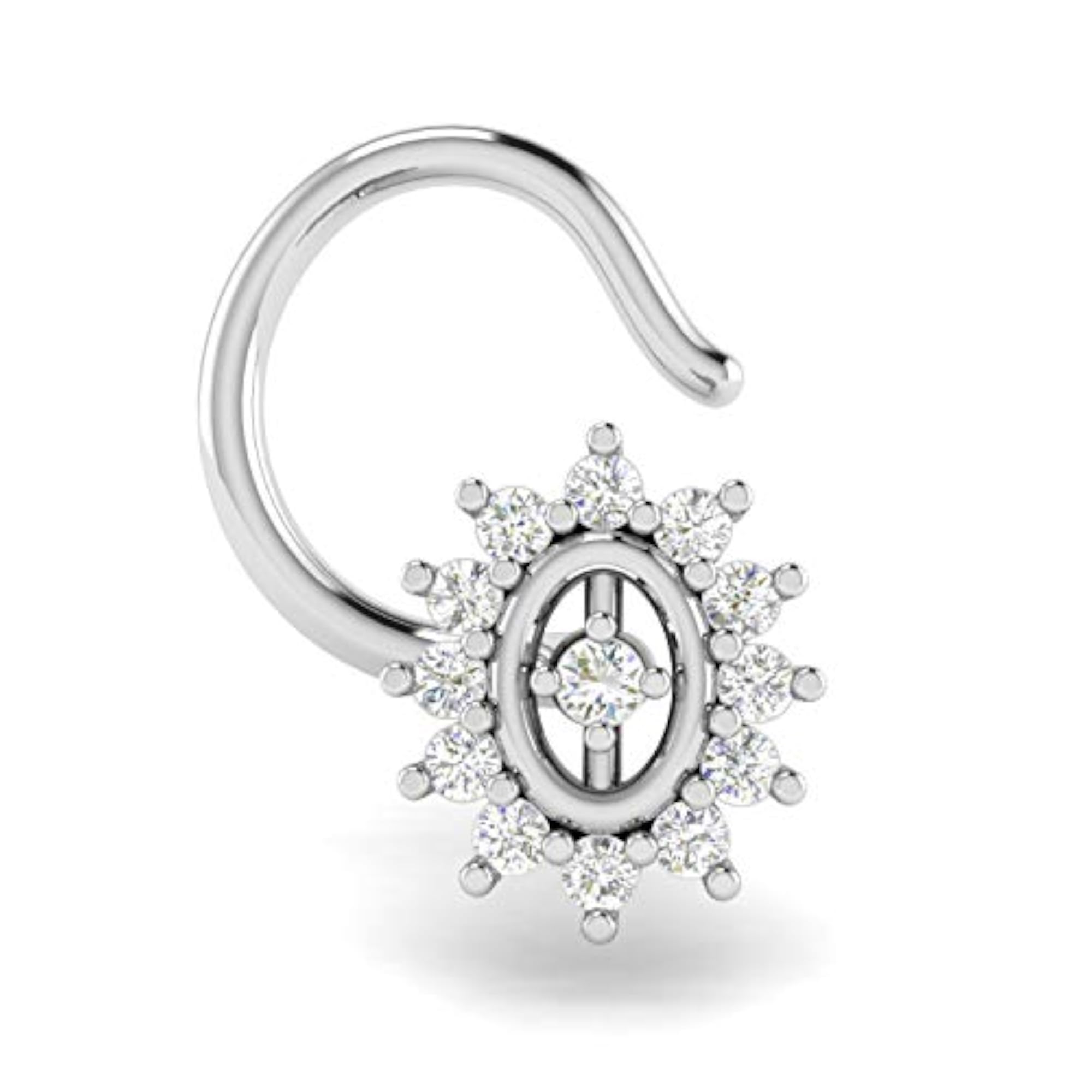 Women's 9K BIS Hallmarked White Gold Stud Nosering