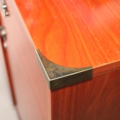 Image of 4-Pack 2.5 inch Metal Corner Protectors - Decorative & Protective Guards for Table & Cabinet Corners, Wooden Furniture Safety Solution (Bronze)