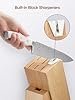 D.Perlla Set Coltelli da Cucina Professionale, Ceppo Coltelli in Acciaio 7 Pezzi, Ceppo Autoaffilante, Blocco Coltello in Legno, Bianco