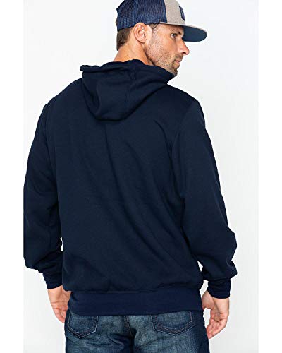 Carhartt Men's Flame Resistant Heavyweight Hooded Sweatshirt, Dark Navy, X-Large #TOP1