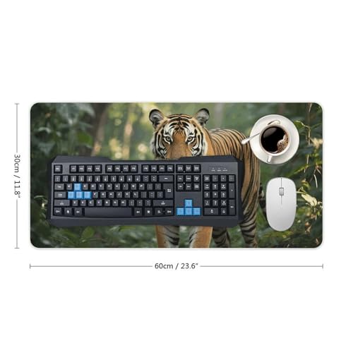 Desk Pad Protector 24x12 Inch Extended Forest Tiger miniatura 2