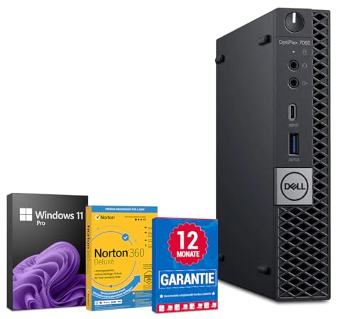 Dell OptiPlex 7060 PC Computer Intel Core i5-8500T@ bis zu 3,5 GHz 16 GB 256 GB SSD mit Windows 11 Pro & GRATIS Bluetooth, WLAN & Antiviren-Software inkl. 12 Monate Garantie