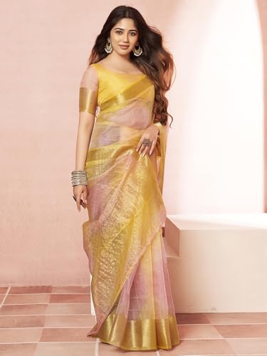 Image of Satrani Women's Woven Organza Saree