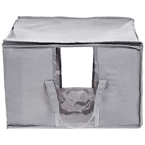 Amazon Basics Canvas Closet Storage Bag with Window and Handles - 23.6 x 17.7 x 11.3 Inches, Gray - Image 7