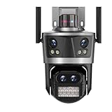 QDVOPHZA Camera 8K 16MP Four Lens 8X Zoom Outdoor WiFi Wireless CCTV Video Surveillance Auto Tracking Home Protection(U/K,6K 12MP Camera)