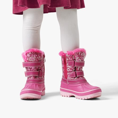 Dream Pairs DUCKO-11-PINK-05-SZ-12 Boys Girls Snow Boots Waterproof Outdoor Sport Warm Cozy Anti-Slip Cute Ankle Winter Shoes thumb #4