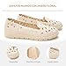 Imagen de GLAMORA Bailarinas Mujer Caladas Diseño Floral Zapatos Planos Plataforma Ligera Suela Flexible Antideslizante Plantilla Blanda Cómodas Transpirables Calzado Verano beige-41