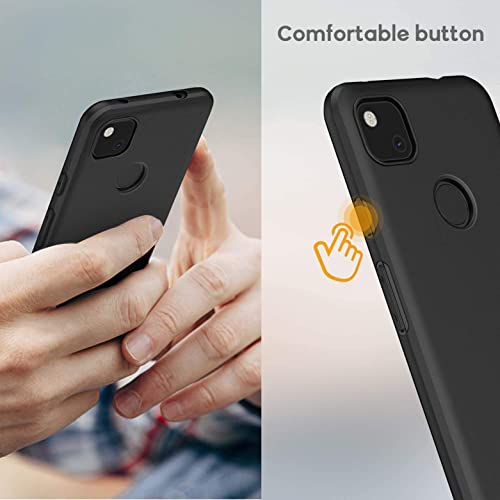 Image of Mobile Back Cover Case for Google Pixel 4A (Silicone Case|CameraProtection|Black SC1510)