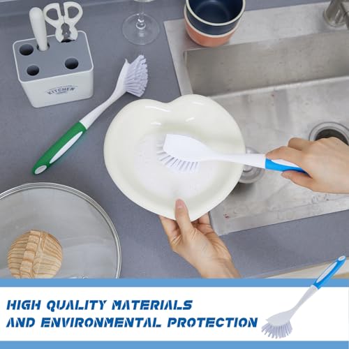 Image of Hsei 6 Pcs Kitchen Scrub Dish Brush Bulk, Blue, Green
