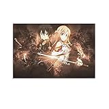 Tlilyy Sword Art Online Imagen En El Lienzo De Pintura 3D De Arte Mural Impresión De Imágenes De Kirigaya Suguha Anime Ayano Keiko Geniales Regalos De Decoración Del Hogar, 24x36inch(60x90cm)