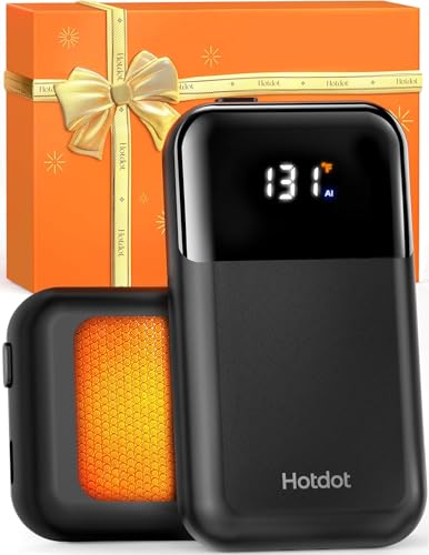 Rechargeable Hand Warmers 2 Pack, Electric Pocket Warmers with LED Temp & Battery Display, Smart...