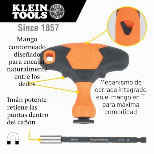 Juego de manijas en T Klein Tools 33804 con 23 piezas intercambiables 3