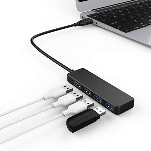 4-Port USB3.0 hub, high-Speed USB Data hub for MacBook, Mac Pro, Mac Mini, iMac, Surface Pro, XPS, PC, Flash Drive, Mobile Hard Drive