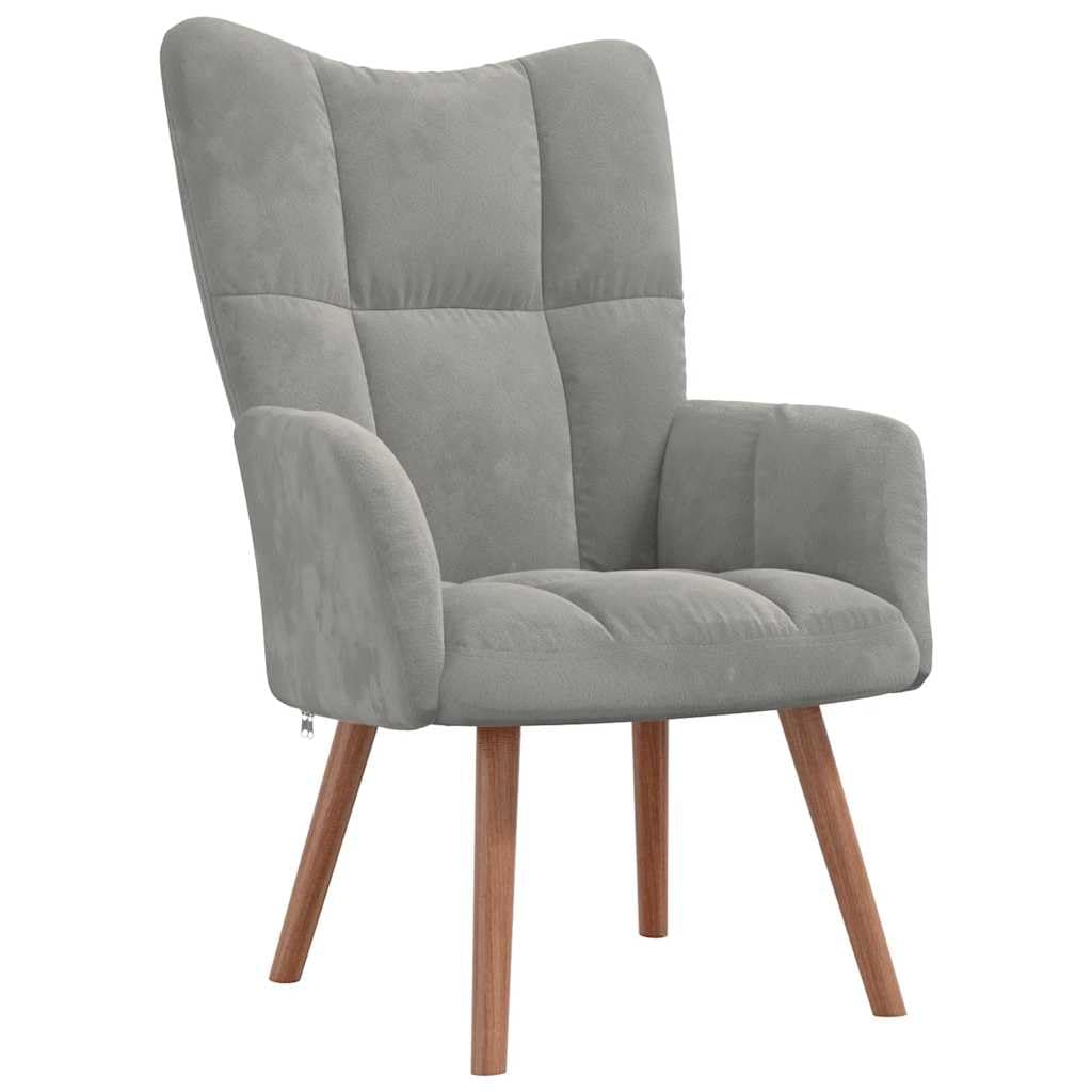 vidaXL Sedia Relax Grigio Chiaro in Velluto