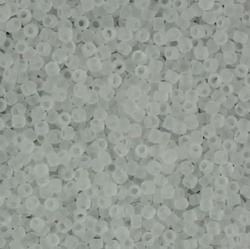 50 g TOHO Round Seed Beads Rocailles, Size 15/0, Transparent Frosted Crystal (# 1F), Japan, Glass โ image 1