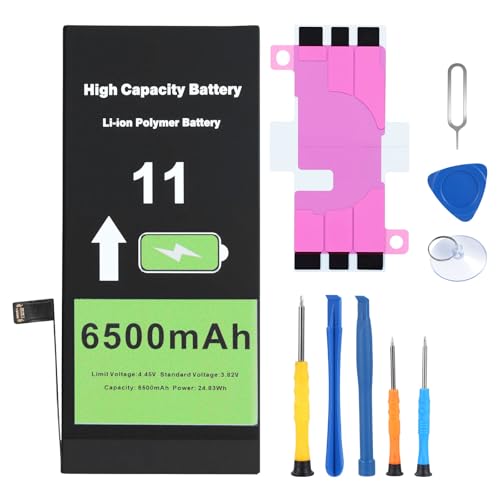 Akku für iPhone 11 6500mAh Hochkapazitäts Lithium-Polymer Ersatzakku mit Reparaturwerkzeug Set