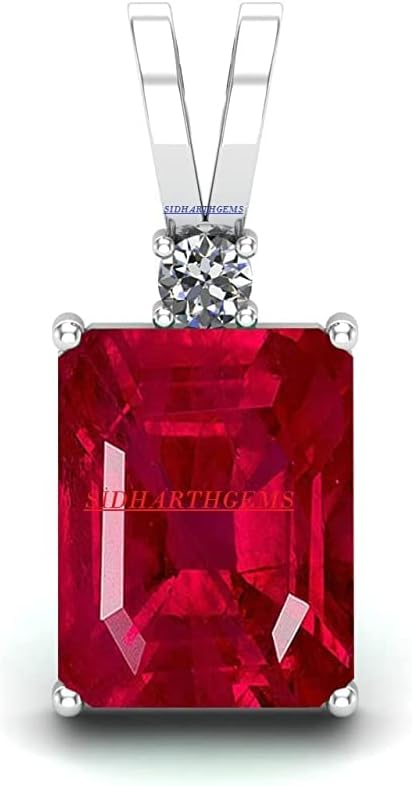 SIDHARTH GEMSSuper Quality Burma Ruby Stone 20.00 Ratti with Lab Tested Certified untreated Unheated Natural Manik Gemstone manikya Silver Plated Stone Pendant Locket for Women and Men