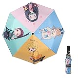 kljhld Demon Slayer umbrella automatic opening and closing folding sunscreen UV protection small sunshade umbrella windproof car travel men and women children style C