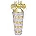 Disney Minnie Mouse Acrylic Travel Cup with Straw - Gold Ear and Bow Design with Lid - 22 oz