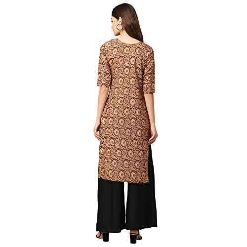Image of Pinkmint Women's Crepe Floral Regular Kurta