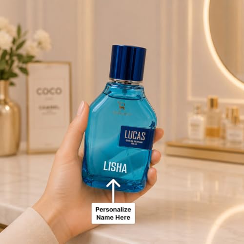 Image of Personalized Ramsons Lucas Perfume Spray 100ml | Long Lasting Fresh Woody Masculine Fragrance for Men with Citrus, Aqua & Vanilla | Luxury Gift by Love Craft Gifts