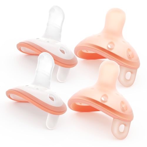 Image of Garkoko Baby Pacifiers 0-6 Months, Lightweight and Breathable, One-Piece Design, BPA-Free Silicone Pacifier for Babies (4pcs)