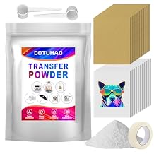 DOTUHAO DTF Powder, DTF Transfer Powder, DTF Transfer Film and Powder Kit for Sublimation, Direct-to-Film Transfer for Any Fabric, DTF Starter Kit for DTF & Sublimation Printer White,8oz