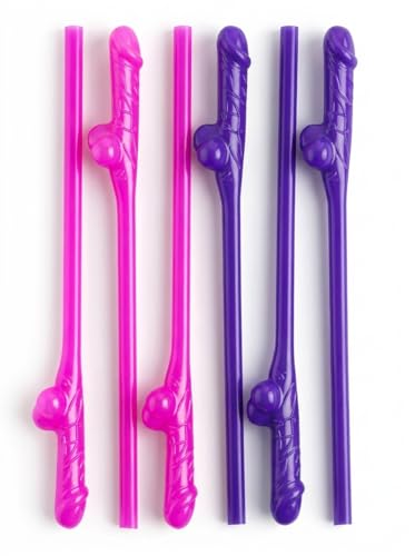 Bachelorette Party Penis Straws 24 Pcs Fun Hen Party Novelty Drinking Straws Plastic Shaped Party Straws Pack