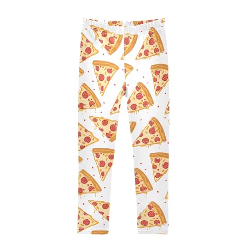 Pizza Slices on White Girls Leggings Athletic Pants Tights Stretch Bottom