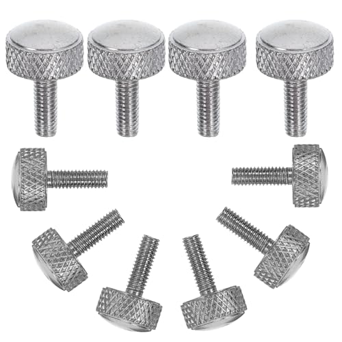 Beaupretty 10pcs M2.5x8mm Metal Knurled Thumb Screws Locking Screws for Precision Calipers Industrial Clamping Threaded Knobs for Mechanical Use
