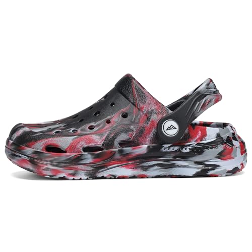 Image of Kids Tie Dye Garden Clogs for Boys Girls | Lightweight Slip-On Water Shoes with Arch Support