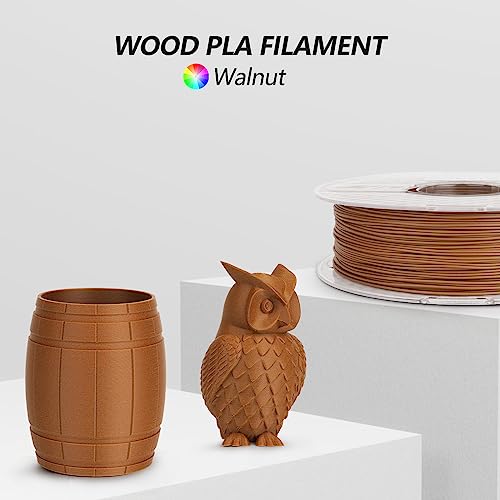 AMOLEN Wood 3D Printer Filament Dark Walnut 1.75mm +/-0.02mm PLA 3D Printing Filament pla Filament with Real Wood Fiber Texture Filament,1KG