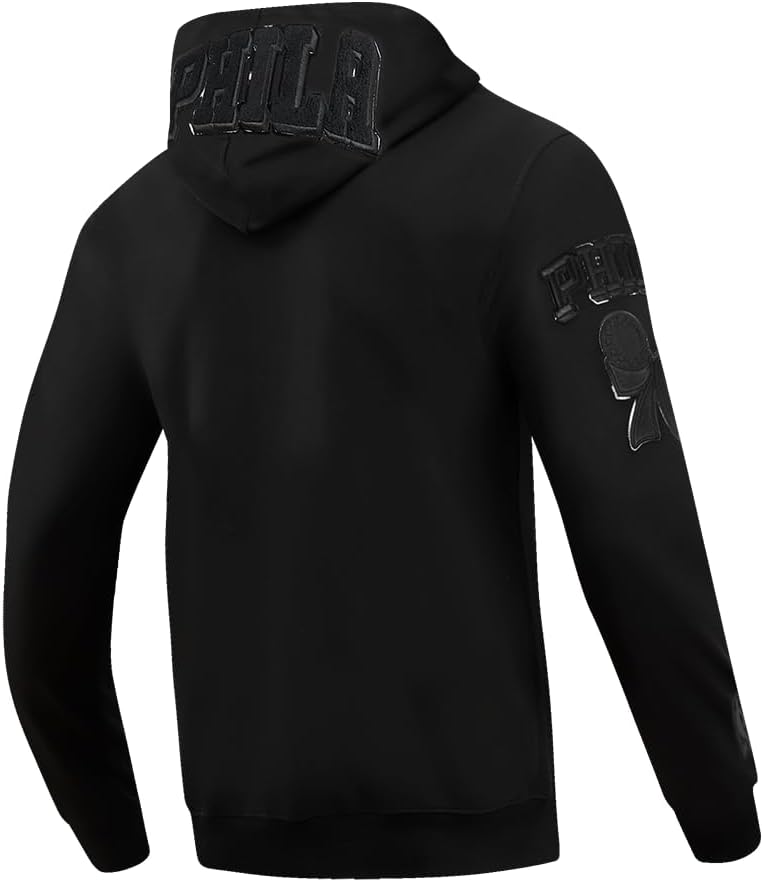 Pro Standard NBA mens Mens Nba Classic Triple Black Cotton Double Knit Full Zip Hoodie - Image 4