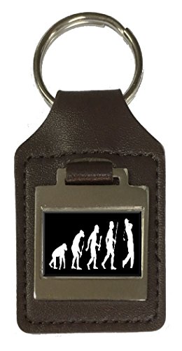 Porte-clés en cuir gravé évolution golf pour sac de sport et clés