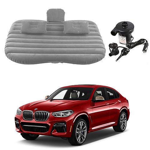 Image of Oshotto Multifunctional Car Travel Bed Mattress with Two Air Pillows, Car Air Pump Compatible with BMW X4 (Grey)