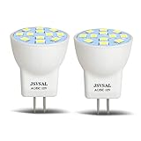 JSVSAL (2-Pack 3.5 Watt MR8 LED Bulb for Landscape Lighting Enclosed Fixtures Outdoor Lighting Kits, 12V AC/DC Low Volt, Beam Angle 120° (Soft White-3000K)