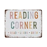 NAMEY Divertido letrero de metal de estaño vintage para lectura,