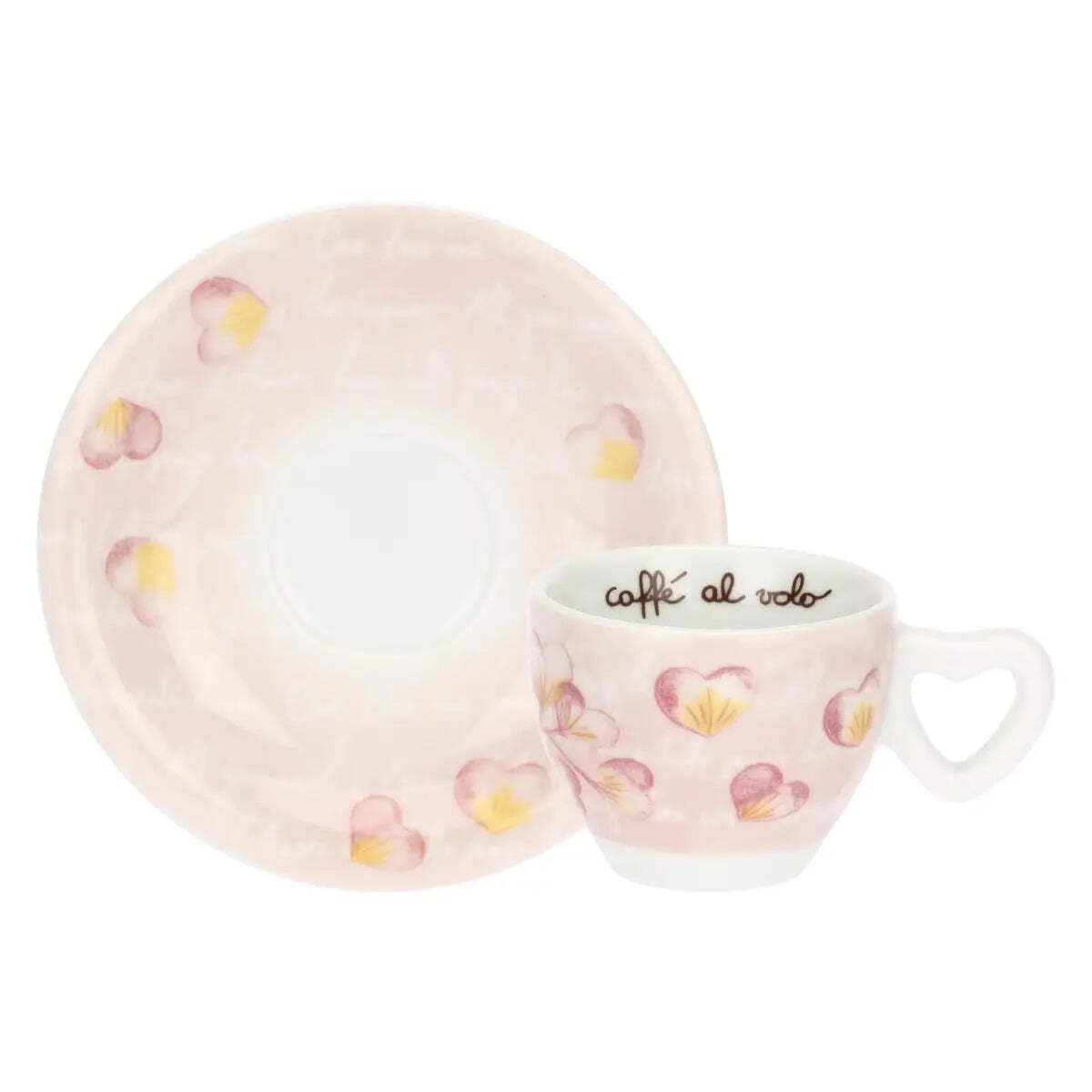 THUN - Set 6 Espressotassen - Porzellan - Kollektion Herzen in Blume - 13 x 6 cm