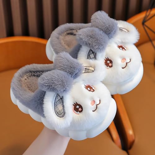 Kids Cartoon Slippers Non-Slip Cute Animal Fuzzy Plush House Shoes Kids Soft Sole Slip-On Cozy Indoor Footwear3