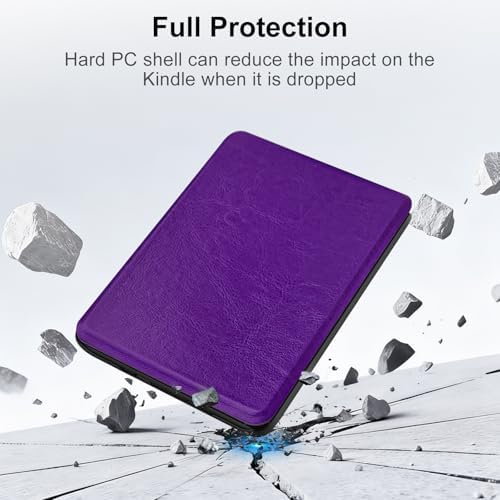 XunyLyee Case for 6 Inch Ebook Reader 2024/2022 e-Reader Cover 6", Lightweight Premium PU Leather Case Cover with Hand Strap, Auto Wake/Sleep for 6 inch Ebook Reader Case, Purple — view 6
