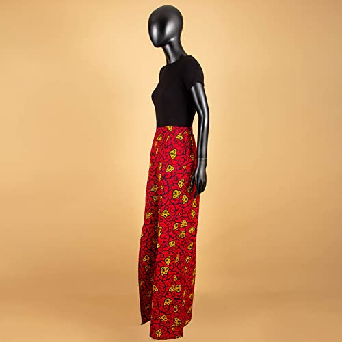 African Clothes for Women Plus Size Casual Wide Leg Pants Ankara Print Flare Trousers4