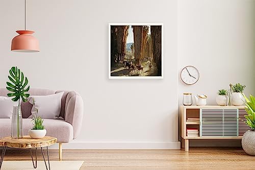 VERRE ART Printed Framed Canvas Painting for Home Decor Office Wall Studio Wall Living Room Decoration (14x14inch White Floater) - Early Riders